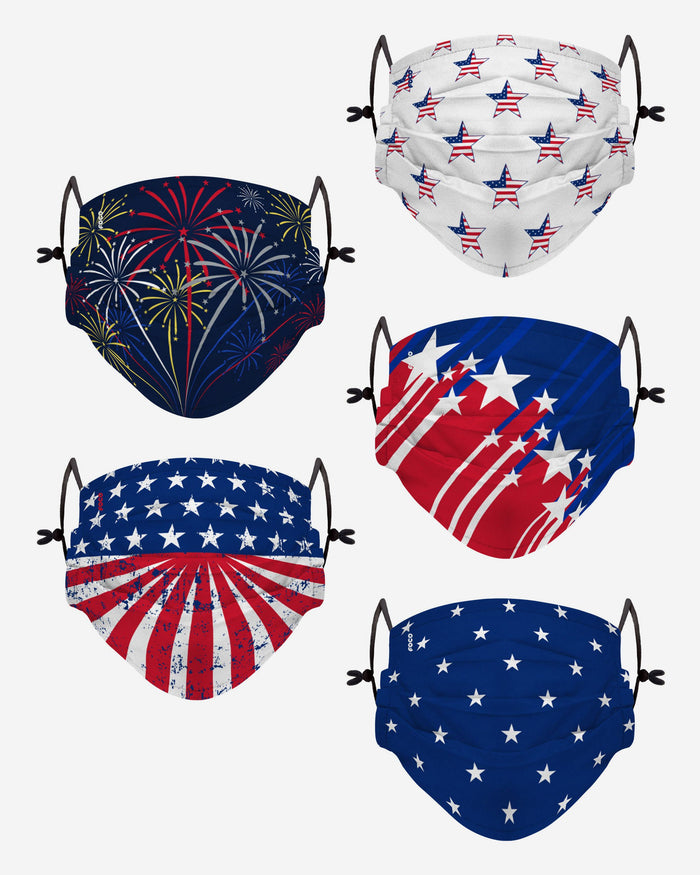 Americana Pack Youth Adjustable 5 Pack Face Cover FOCO - FOCO.com | UK & IRE