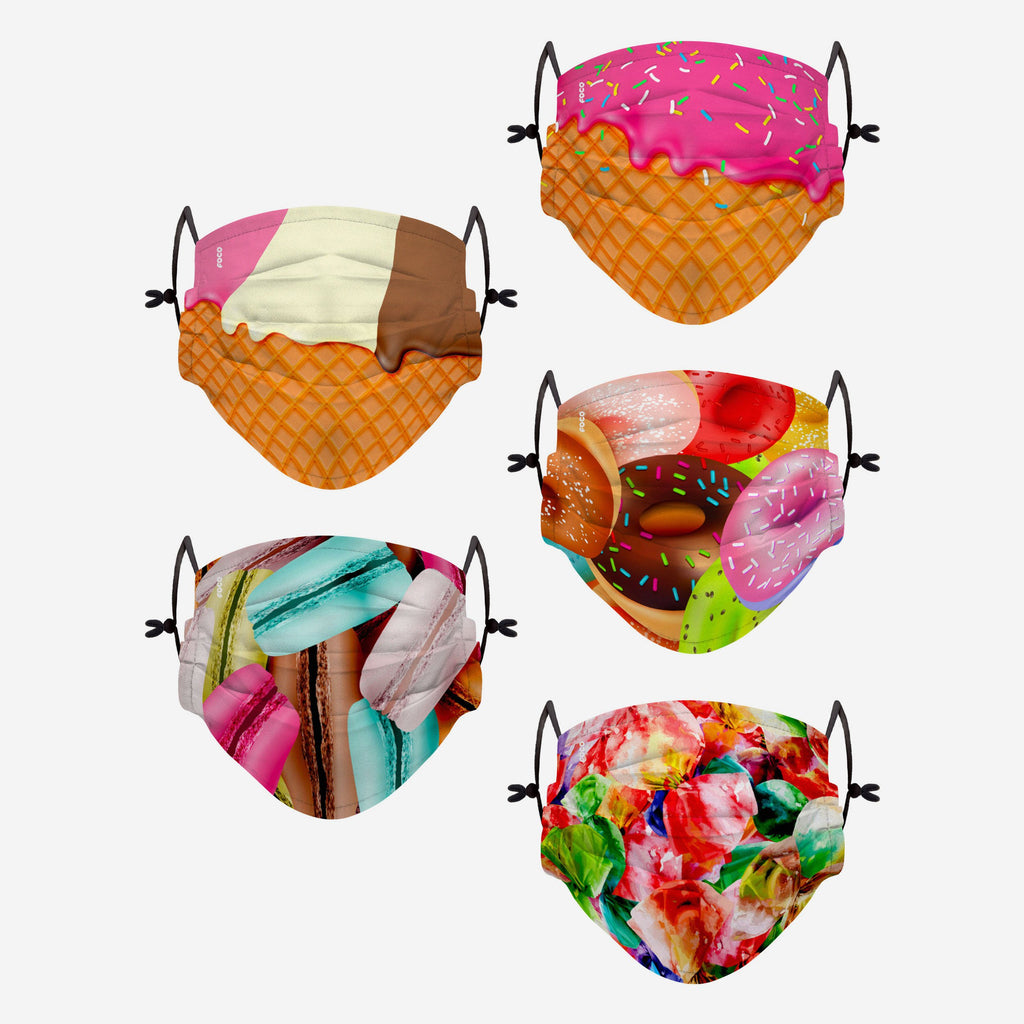 Dessert Pack Youth Adjustable 5 Pack Face Cover FOCO - FOCO.com | UK & IRE