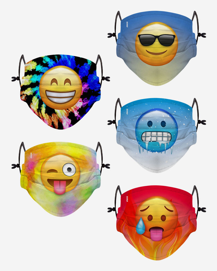 Emoji Pack Youth Adjustable 5 Pack Face Cover FOCO - FOCO.com | UK & IRE