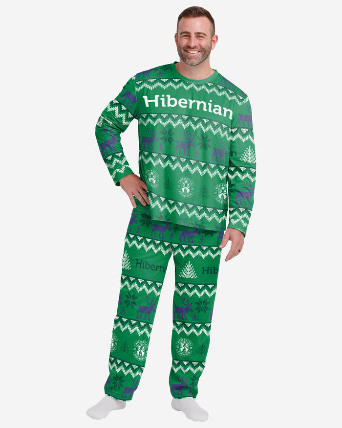 Hibernian FC Mens Ugly Pattern Family Holiday Pyjamas FOCO S - FOCO.com | UK & IRE
