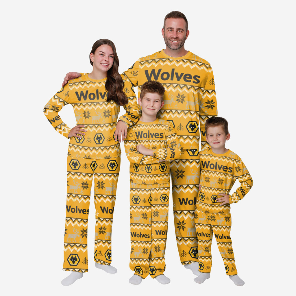 Wolverhampton Wanderers FC Mens Ugly Pattern Family Holiday Pyjamas ...