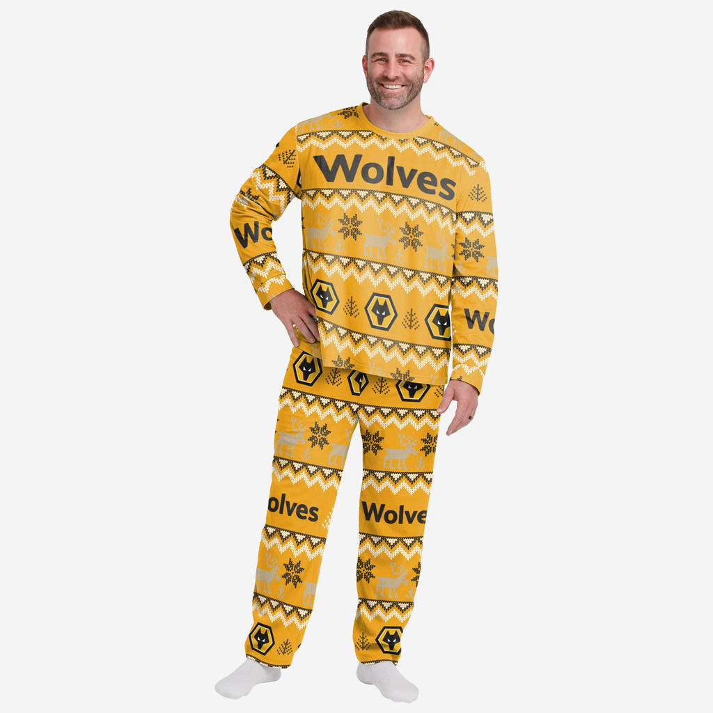 Wolverhampton Wanderers FC Mens Ugly Pattern Family Holiday Pyjamas FOCO S - FOCO.com | UK & IRE