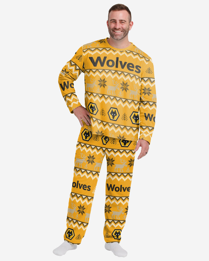 Wolverhampton Wanderers FC Mens Ugly Pattern Family Holiday Pyjamas FOCO S - FOCO.com | UK & IRE