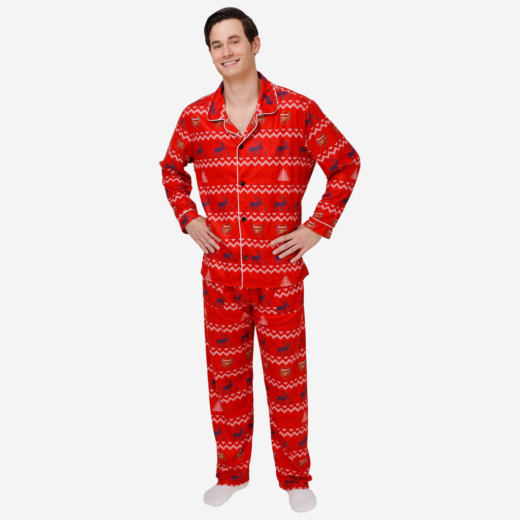 Arsenal FC Mens Wordmark Button Up Pyjamas FOCO S - FOCO.com | UK & IRE