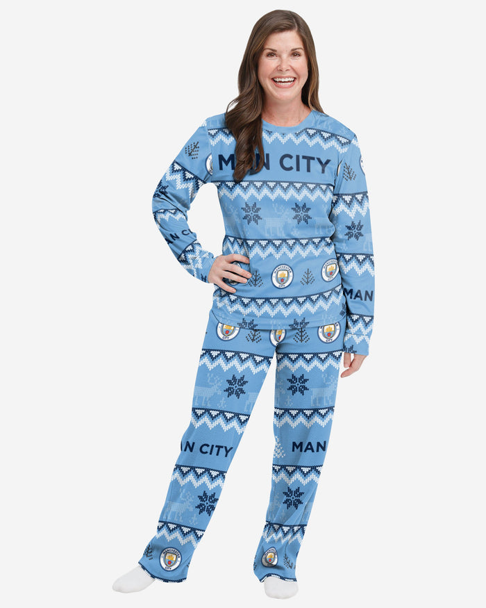 Manchester City FC Womens Ugly Pattern Family Holiday Pyjamas FOCO S - FOCO.com | UK & IRE