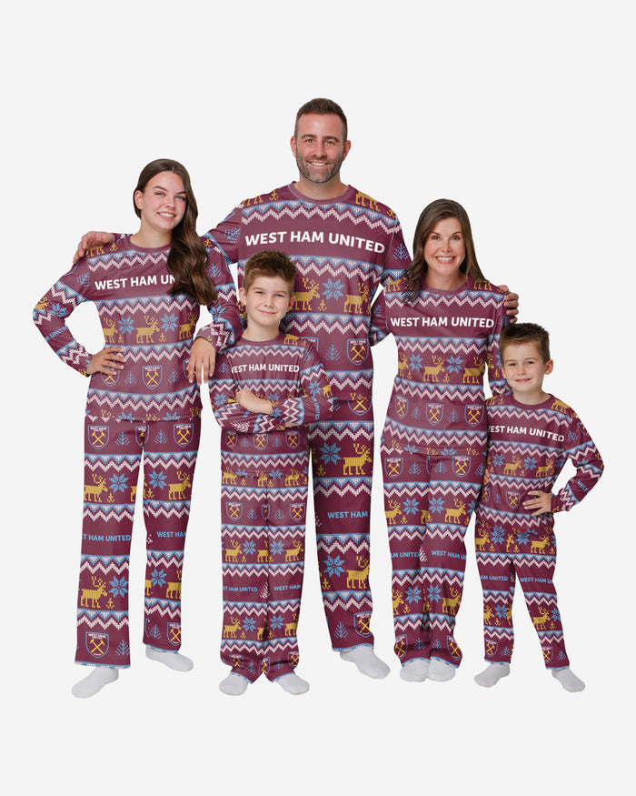 West Ham United FC Womens Ugly Pattern Family Holiday Pyjamas FOCO - FOCO.com | UK & IRE