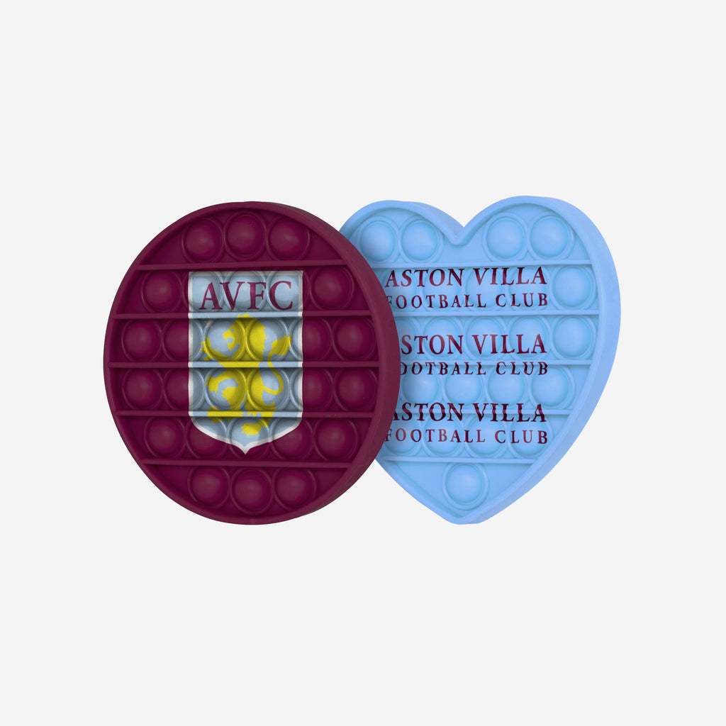 Aston Villa FC 2 Pack Circle & Heart Push-Itz Fidget FOCO - FOCO.com | UK & IRE