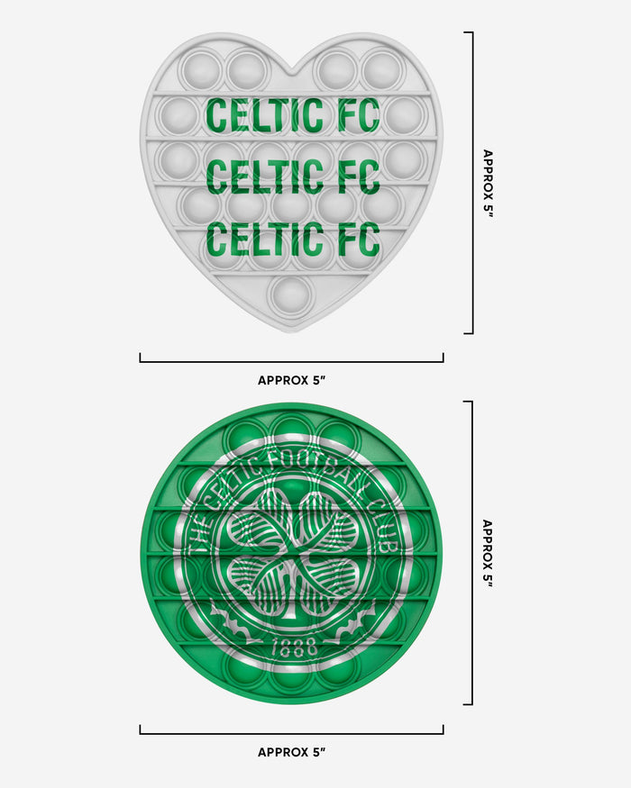 Celtic FC 2 Pack Circle & Heart Push-Itz Fidget FOCO - FOCO.com | UK & IRE
