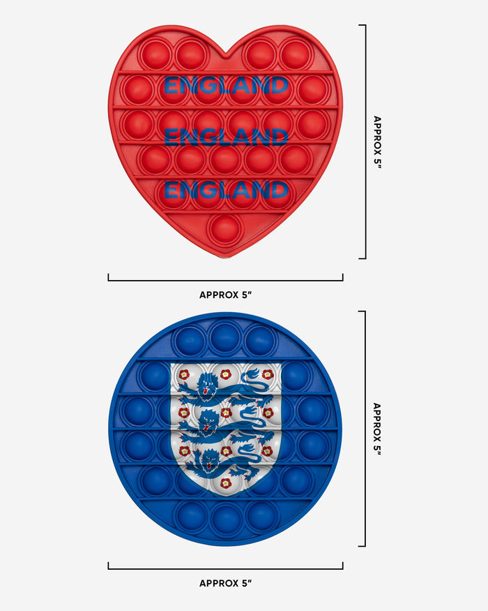 England 2 Pack Circle & Heart Push-Itz Fidget FOCO - FOCO.com | UK & IRE