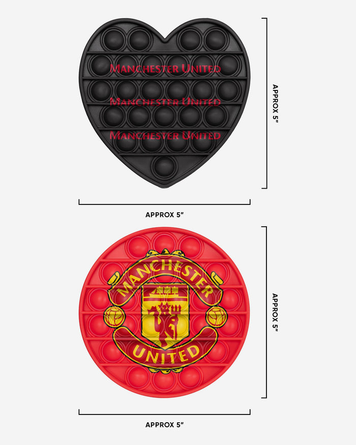 Manchester United FC 2 Pack Circle & Heart Push-Itz Fidget FOCO - FOCO.com | UK & IRE