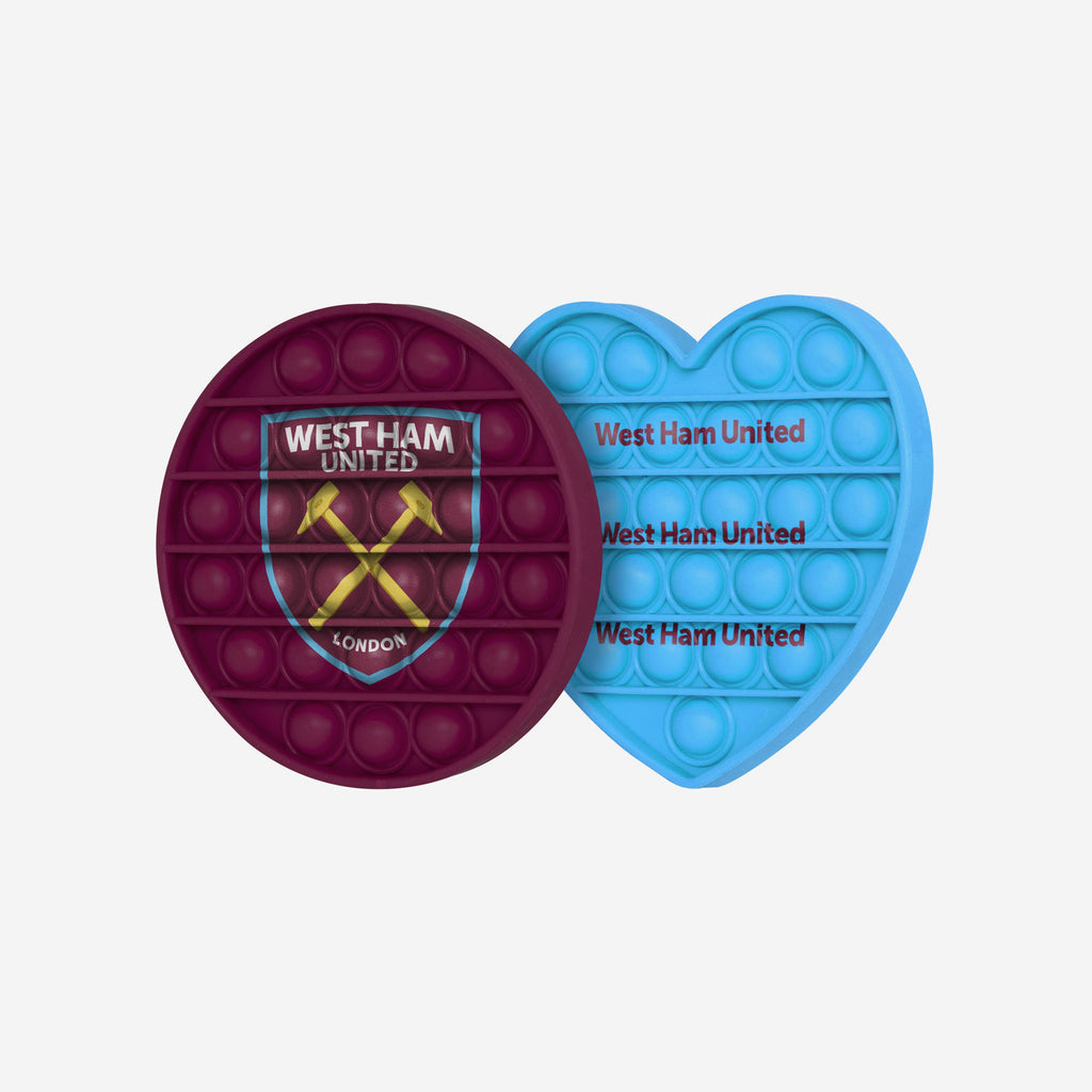 West Ham United FC 2 Pack Circle & Heart Push-Itz Fidget FOCO - FOCO.com | UK & IRE