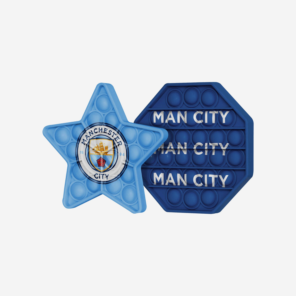 Manchester City FC 2 Pack Octagon & Star Push-Itz Fidget FOCO - FOCO.com | UK & IRE