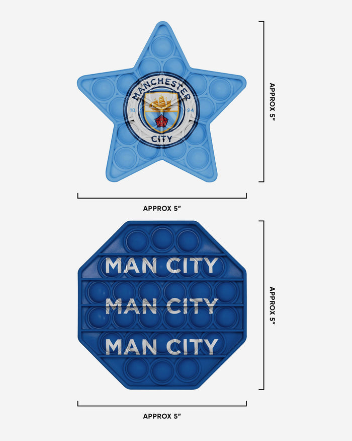 Manchester City FC 2 Pack Octagon & Star Push-Itz Fidget FOCO - FOCO.com | UK & IRE