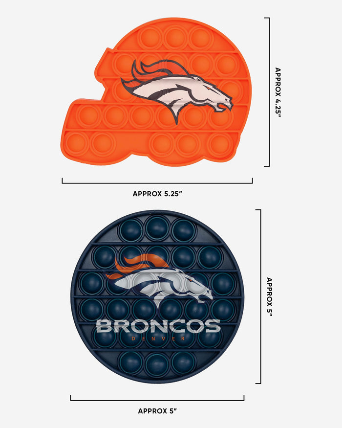 Denver Broncos 2 Pack Helmet & Circle Push-Itz Fidget FOCO - FOCO.com | UK & IRE