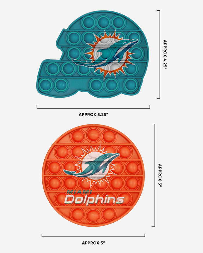 Miami Dolphins 2 Pack Helmet & Circle Push-Itz Fidget FOCO - FOCO.com | UK & IRE