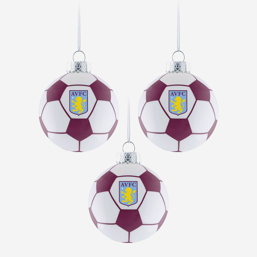Aston Villa FC 3 Pack Football Ornament FOCO - FOCO.com | UK & IRE