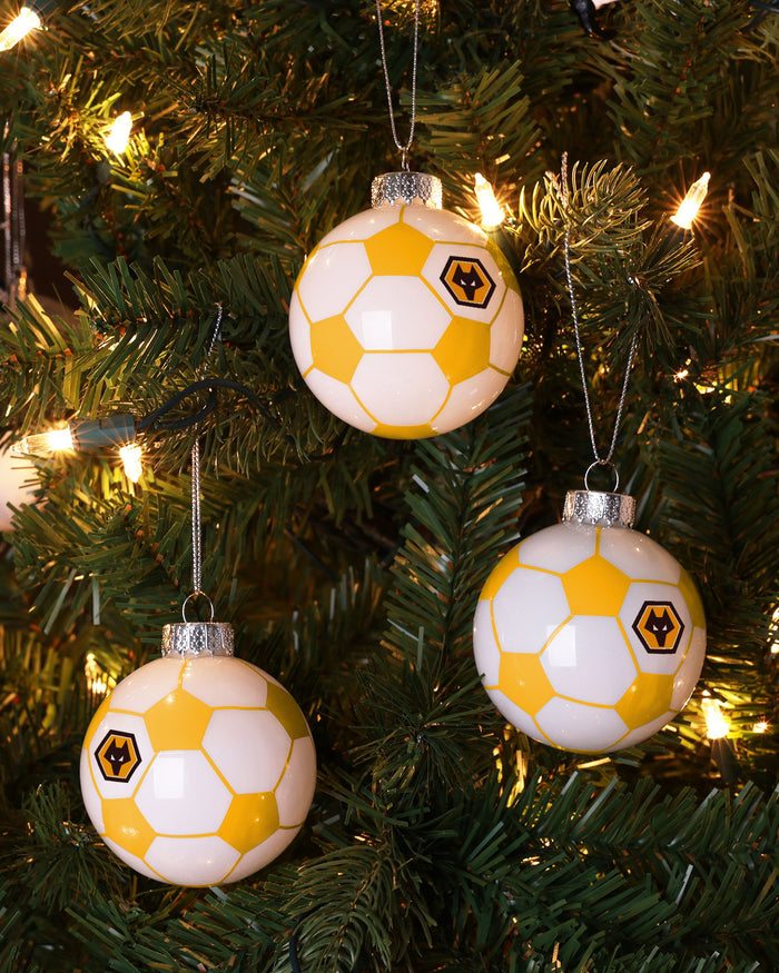 Wolverhampton Wanderers FC 3 Pack Football Ornament FOCO - FOCO.com | UK & IRE