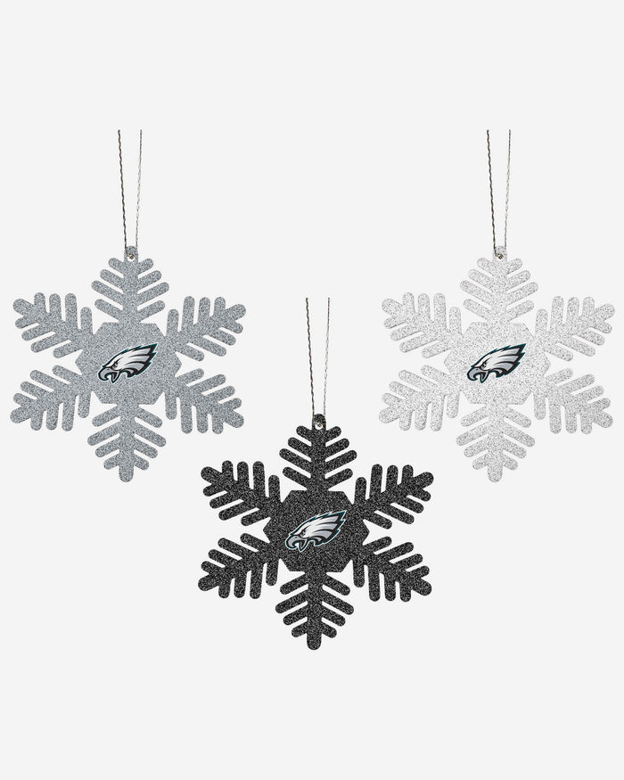 Philadelphia Eagles 3 Pack Glitter Snowflake Ornament FOCO - FOCO.com | UK & IRE