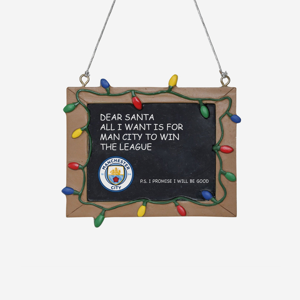 Manchester City FC Resin Chalkboard Sign Ornament FOCO - FOCO.com | UK & IRE