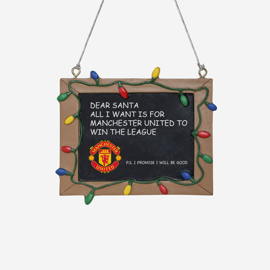 Manchester United FC Resin Chalkboard Sign Ornament FOCO - FOCO.com | UK & IRE