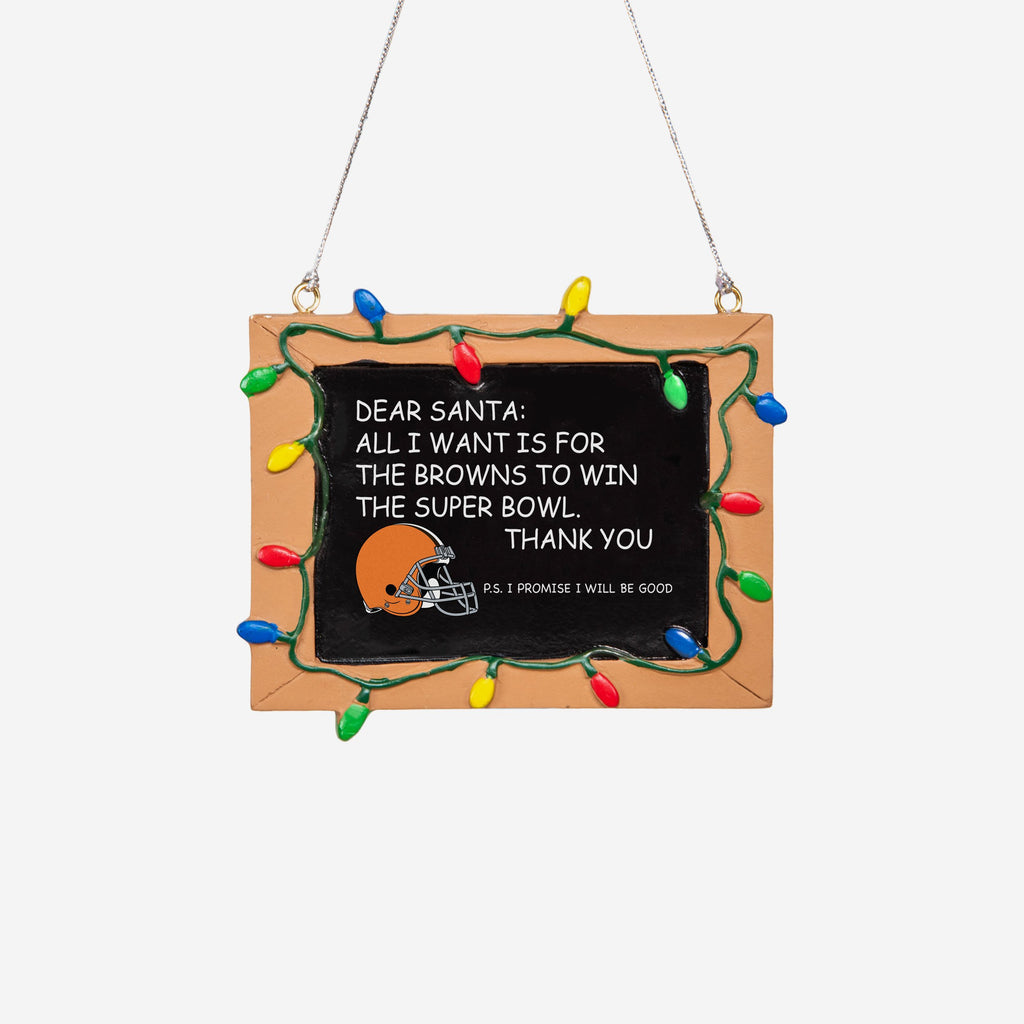 Cleveland Browns Resin Chalkboard Sign Ornament FOCO - FOCO.com | UK & IRE