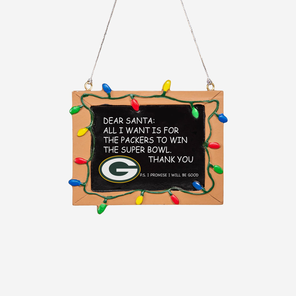 Green Bay Packers Resin Chalkboard Sign Ornament FOCO - FOCO.com | UK & IRE