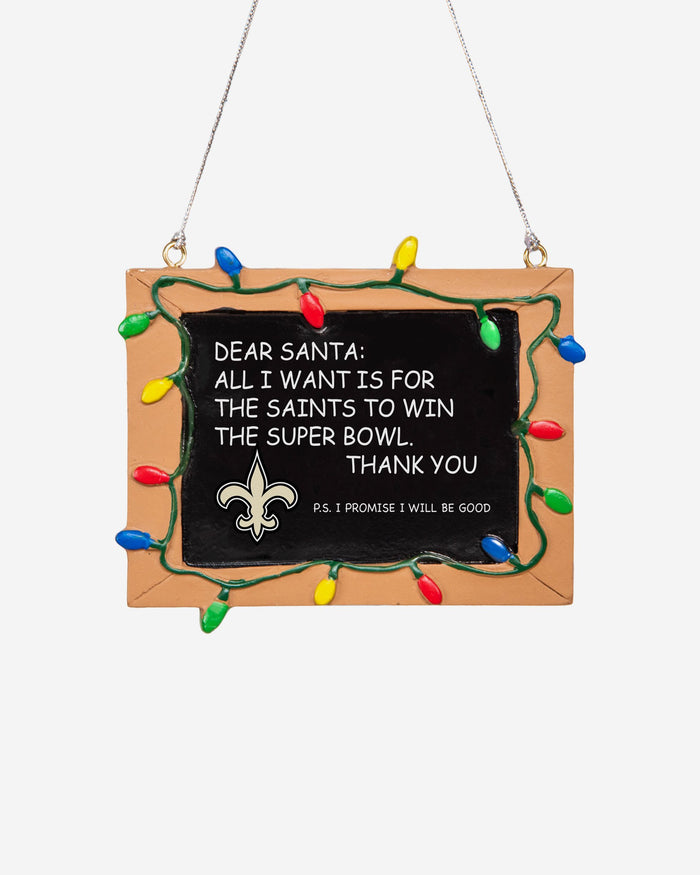 New Orleans Saints Resin Chalkboard Sign Ornament FOCO - FOCO.com | UK & IRE