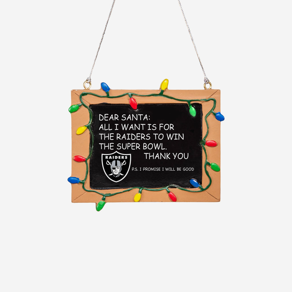 Las Vegas Raiders Resin Chalkboard Sign Ornament FOCO - FOCO.com | UK & IRE