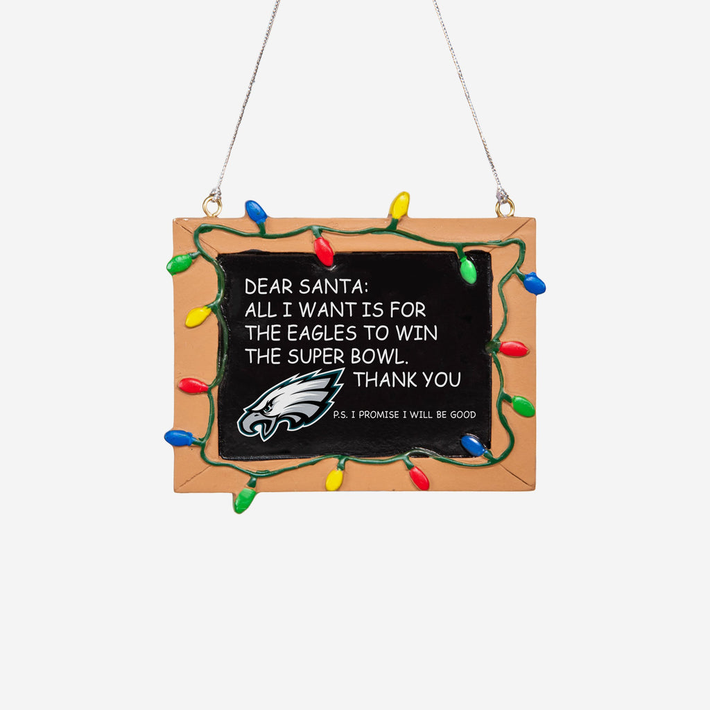 Philadelphia Eagles Resin Chalkboard Sign Ornament FOCO - FOCO.com | UK & IRE