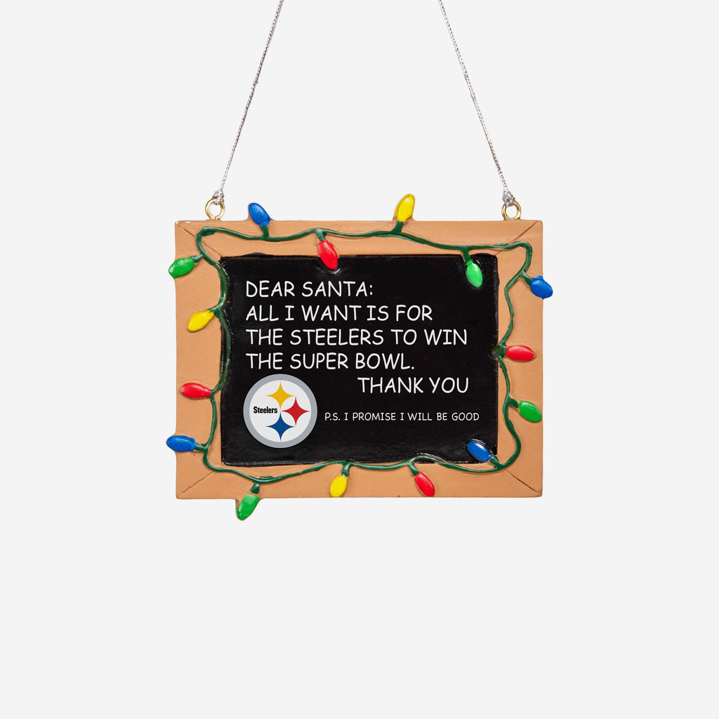 Pittsburgh Steelers Resin Chalkboard Sign Ornament FOCO - FOCO.com | UK & IRE