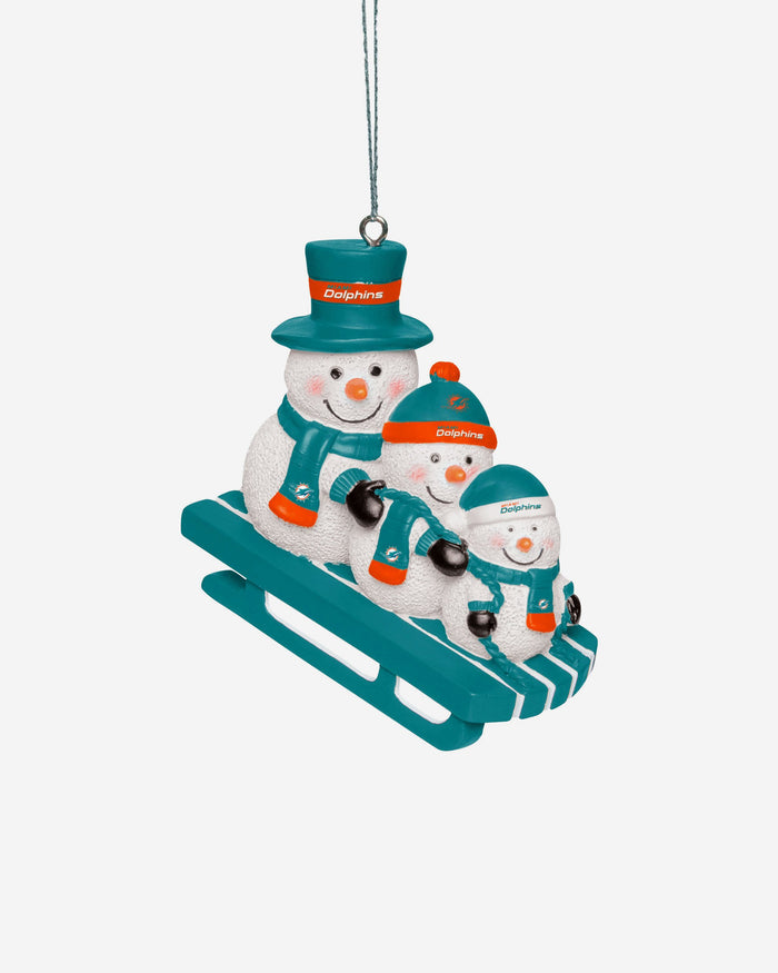 Miami Dolphins Sledding Snowmen Ornament FOCO - FOCO.com | UK & IRE