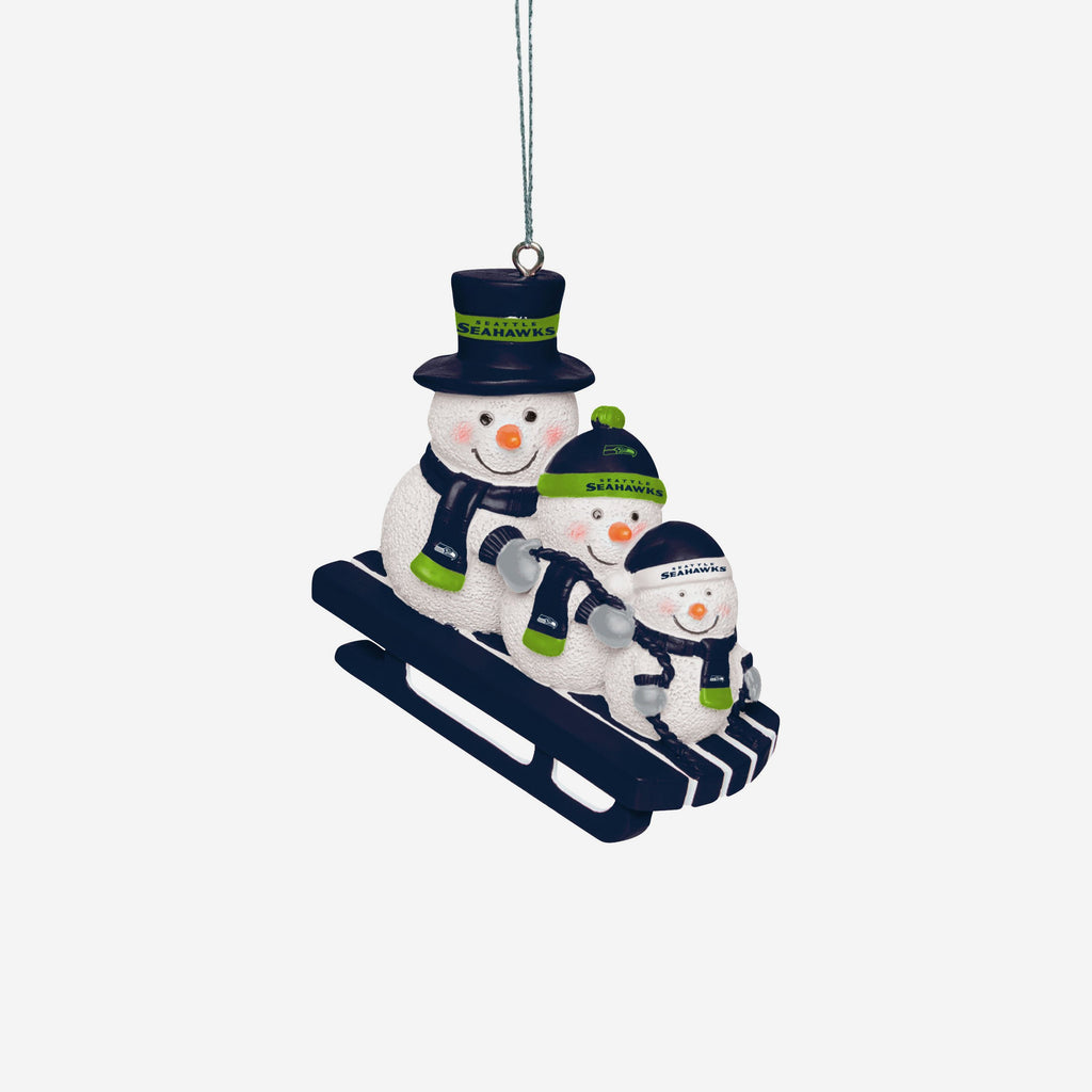 Seattle Seahawks Sledding Snowmen Ornament FOCO - FOCO.com | UK & IRE