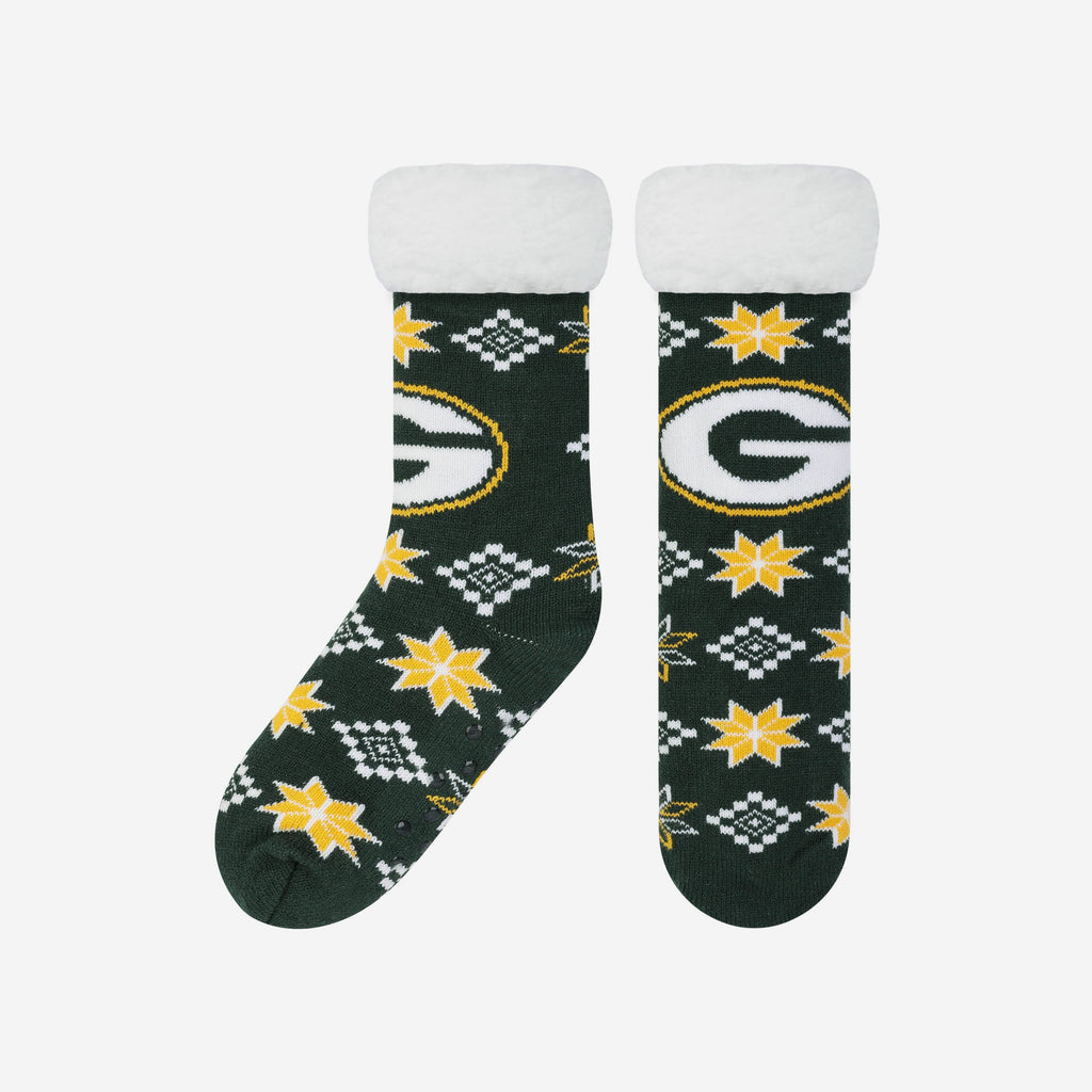 Green Bay Packers Ugly Footy Slipper Socks FOCO - FOCO.com | UK & IRE