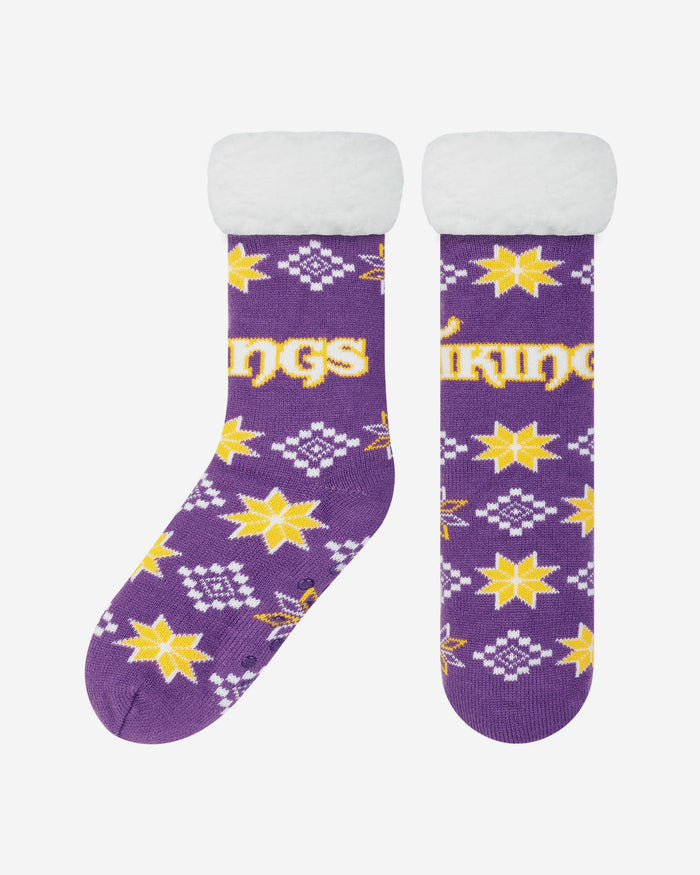 Minnesota Vikings Ugly Footy Slipper Socks FOCO - FOCO.com | UK & IRE