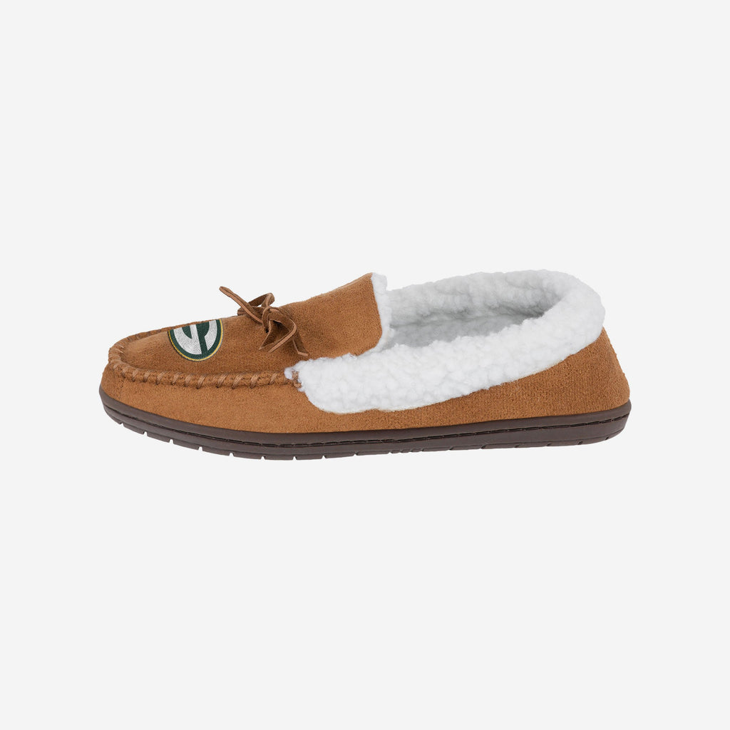 Green Bay Packers Fur Closed Back Moccasin Slipper FOCO S - FOCO.com | UK & IRE