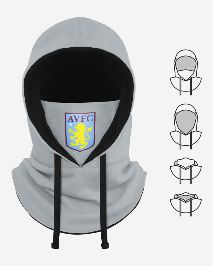 Aston Villa FC Grey Drawstring Hooded Snood FOCO - FOCO.com | UK & IRE
