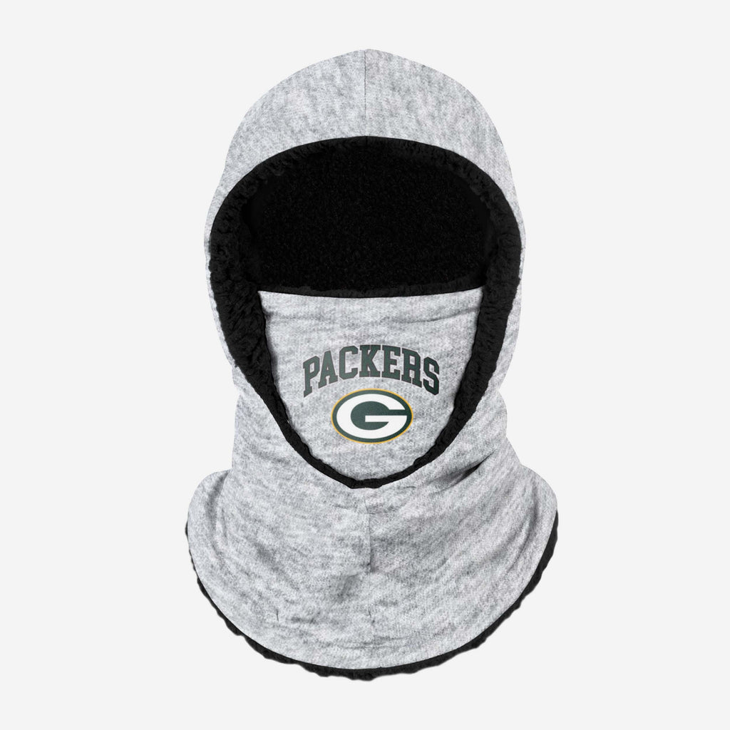 Green Bay Packers Heather Grey Big Logo Hooded Snood FOCO - FOCO.com | UK & IRE