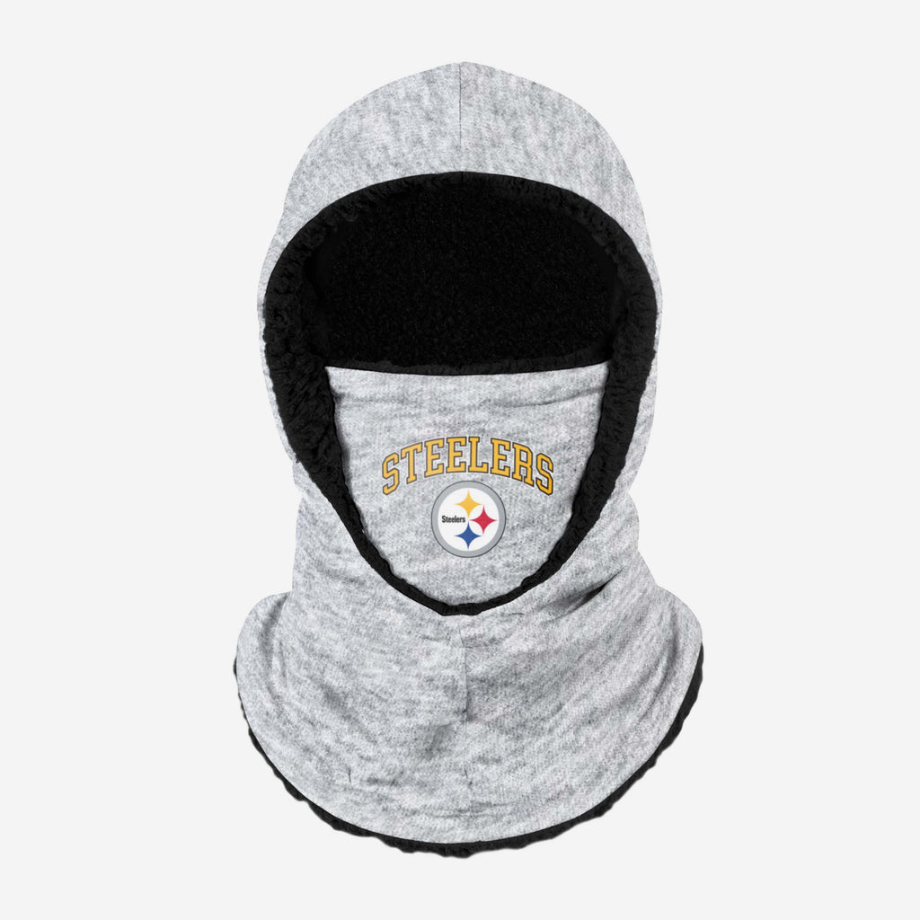 Pittsburgh Steelers Heather Grey Big Logo Hooded Snood FOCO - FOCO.com | UK & IRE
