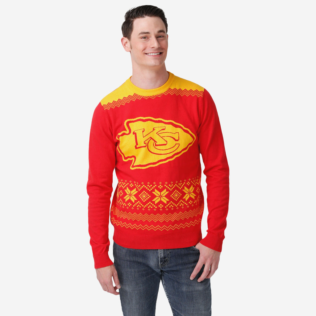 Kansas City Chiefs Big Logo Christmas Jumper FOCO S - FOCO.com | UK & IRE