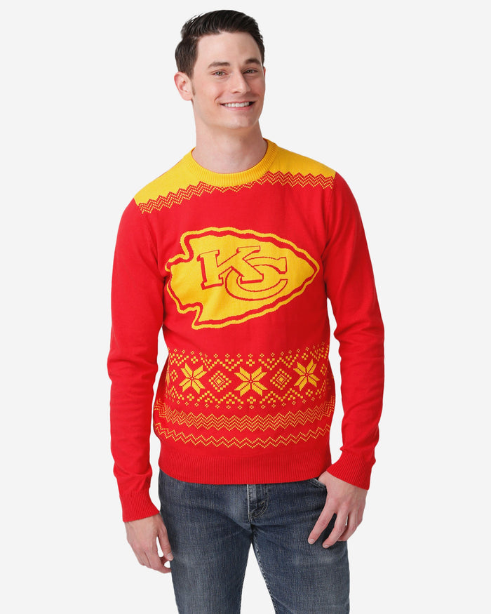 Kansas City Chiefs Big Logo Christmas Jumper FOCO S - FOCO.com | UK & IRE