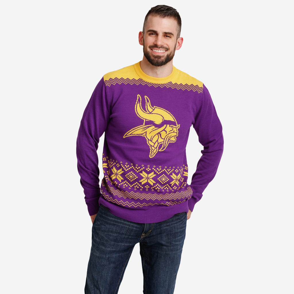 Minnesota Vikings Big Logo Christmas Jumper FOCO S - FOCO.com | UK & IRE