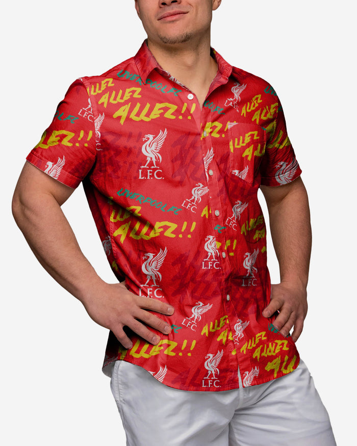 Liverpool FC Allez Allez Button Up Shirt FOCO - FOCO.com | UK & IRE