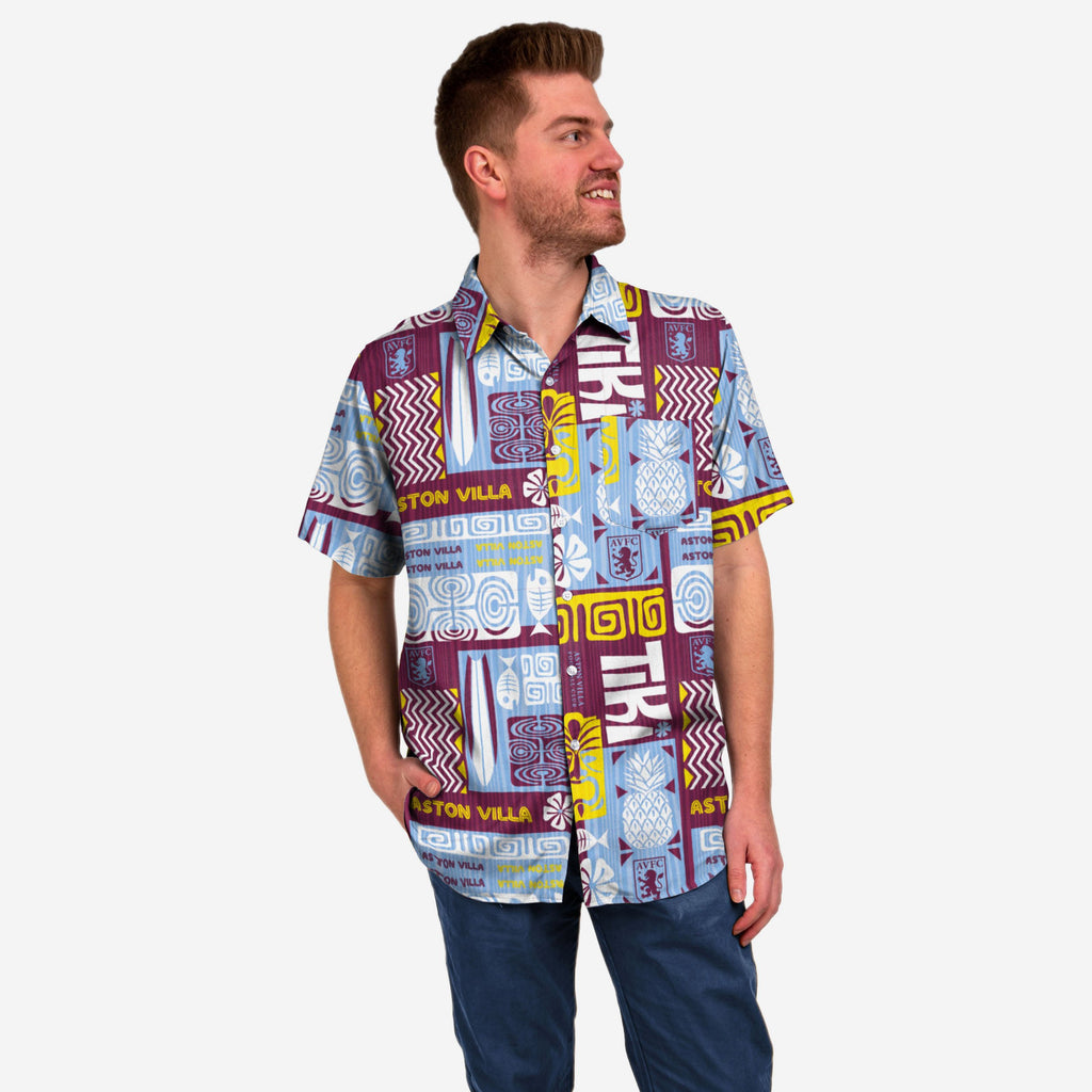 Aston Villa FC Tiki Button Up Shirt FOCO S - FOCO.com | UK & IRE