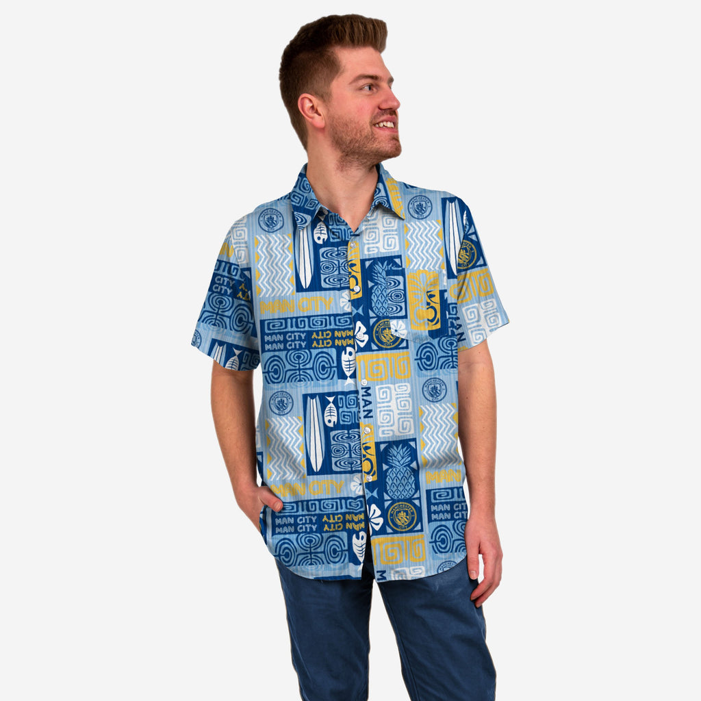 Manchester City FC Tiki Button Up Shirt FOCO S - FOCO.com | UK & IRE