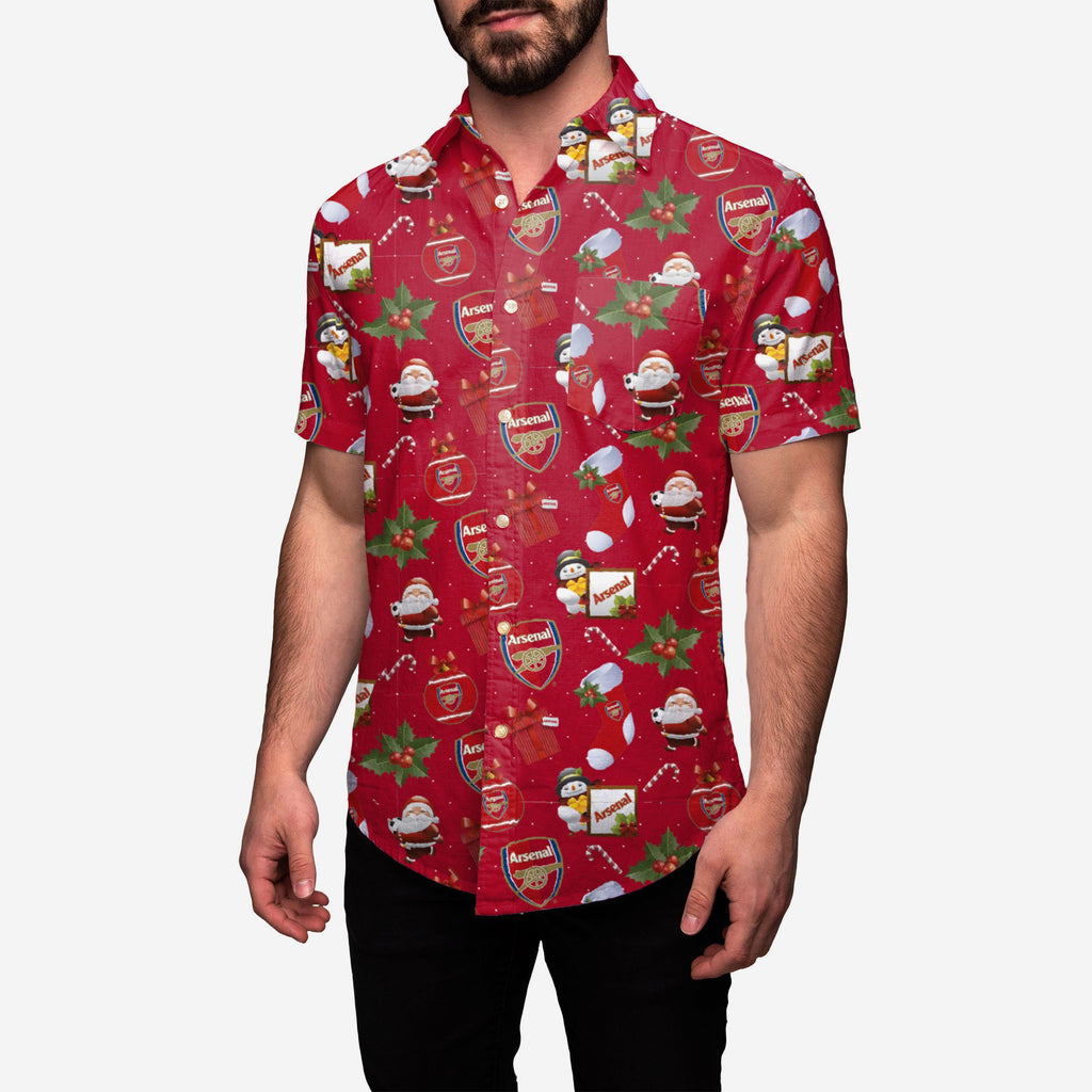 Arsenal Tropical Christmas Button Up Shirt FOCO - FOCO.com | UK & IRE