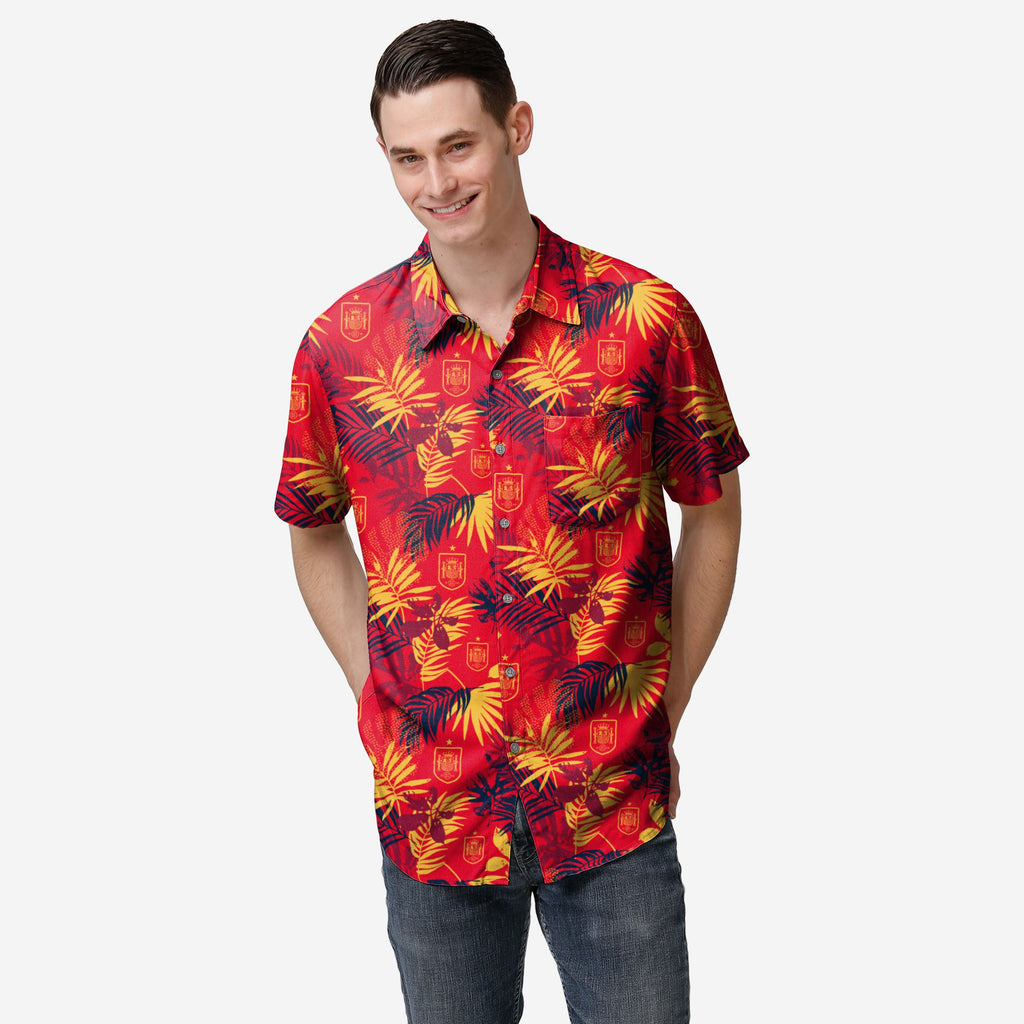 Spain Floral Button Up Shirt FOCO S - FOCO.com | UK & IRE